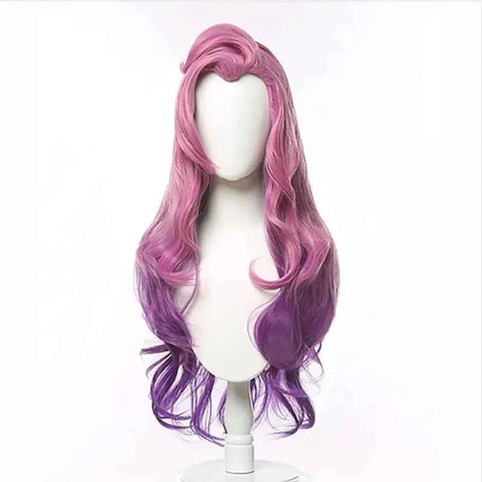 HAIRJOY LoL Seraphine Cosplay Wig KDA Cosplays Curly Pink Purple Green Wigs Heat Resistant Synthetic Hair