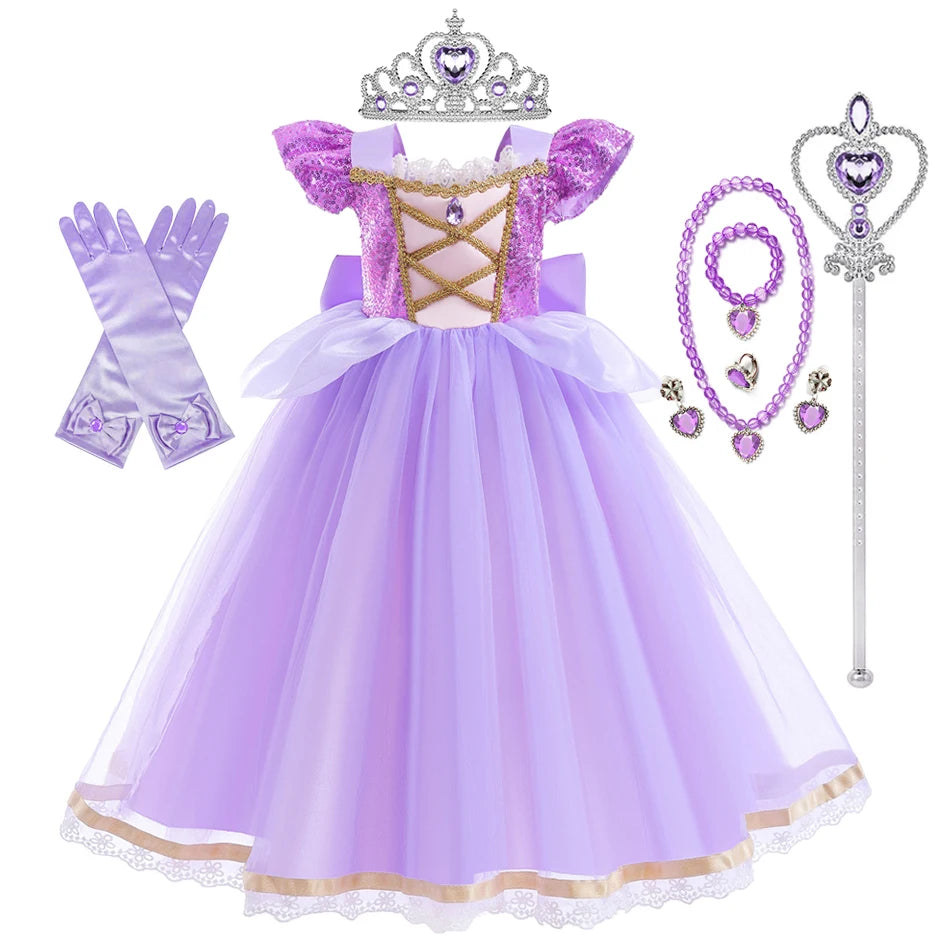 Rapunzel Princess Dress for Girls - Purple Ball Gown Costume