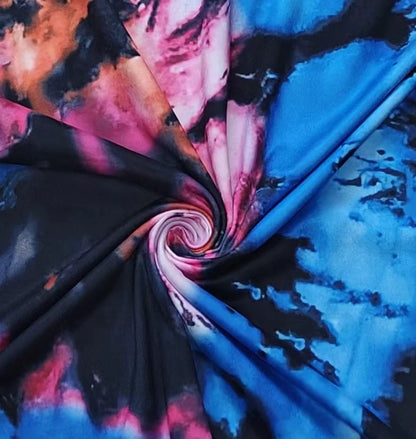 Plus Size Tie Dye  Casual Sleeveless Notched Neck Tank Top - SS69 