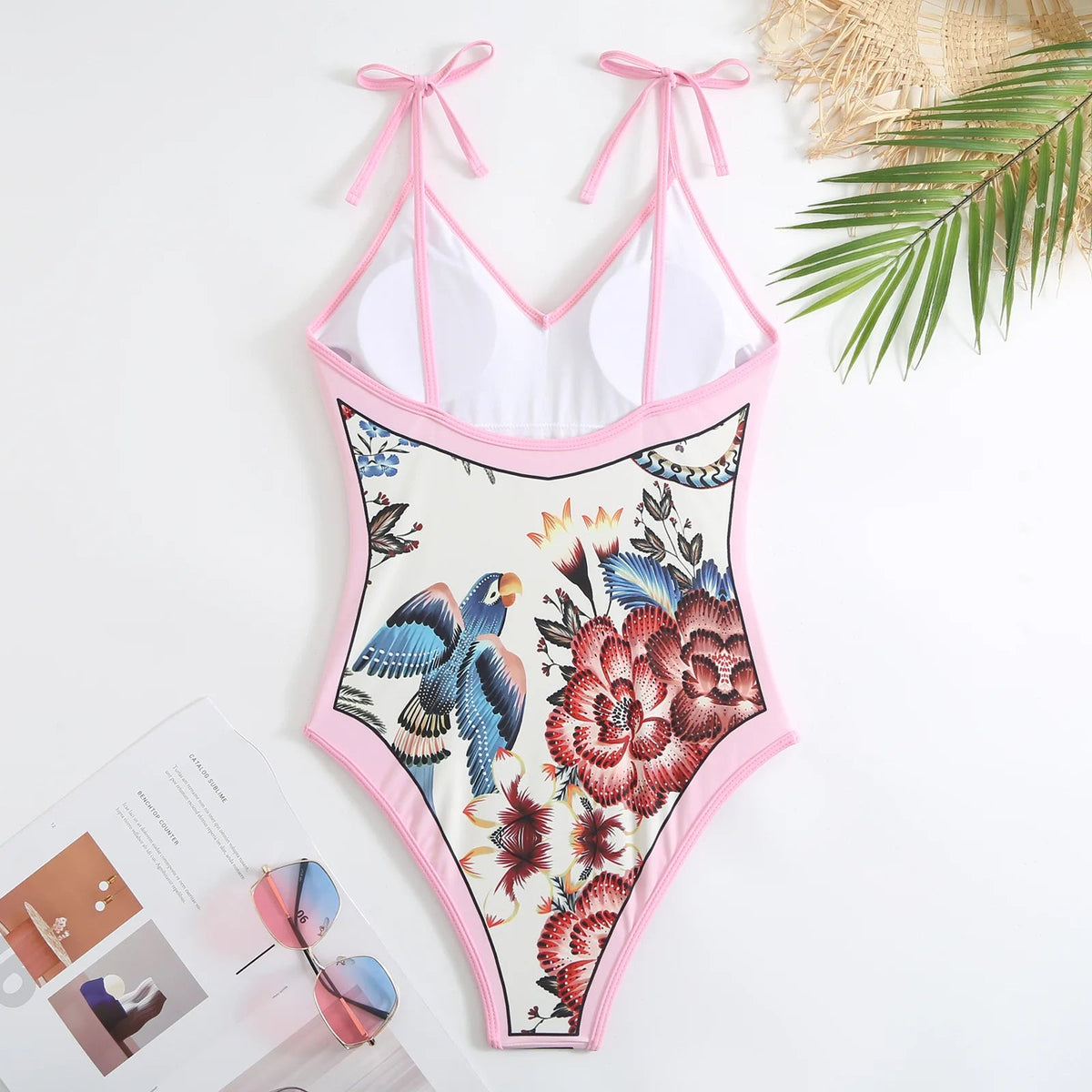 2023 New Arrival Push Up Women Bikini Set Floral Printed Ruffle Bikinis Strappy Bandage Swimwear Brazilian Biquini Bathing Suit SS69