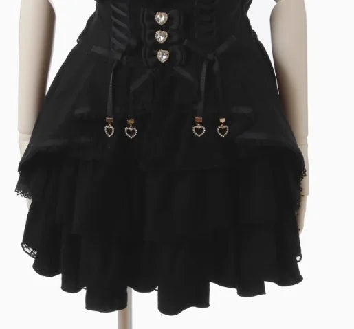 Japanese Liz Mine Women's Shirt Summer Off Shoulder Big Bow Short Sleeve Top Cute Girl BlousesHigh Waist Skirt 2 Piece Skirt Set SS69 65.69 black skirt / M