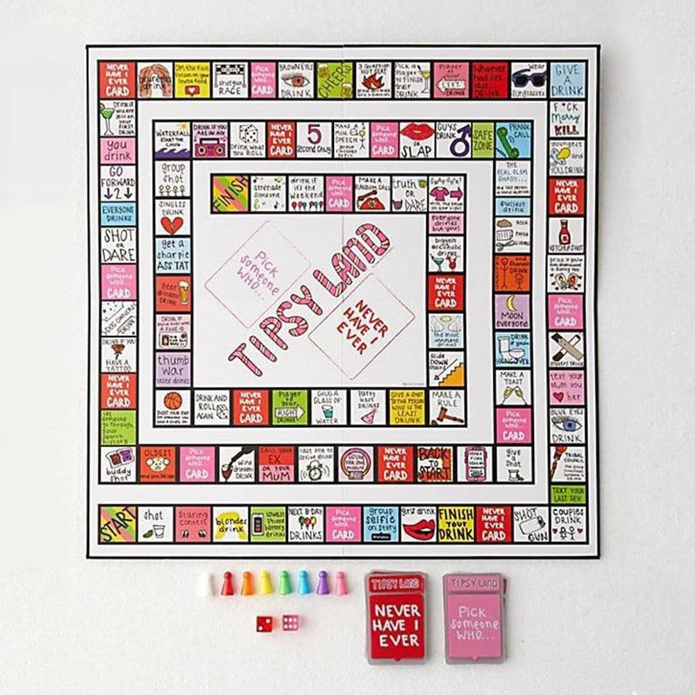 Tipsy Land Drinking Games Interactive Girls Night Party Drinking Game for Adults Bachelorette Halloween Party Game for 2-8Player SS69