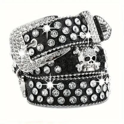 SS69 Rhinestone Western Cowgirl Belt - PU Leather Y2K Style Accessory