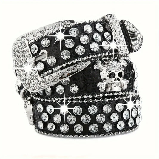 SS69 Rhinestone Western Cowgirl Belt - PU Leather Y2K Style Accessory