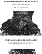 Blood Supply Original Punk Aesthetic dress hot girl Dragon Pattern Denim Sexy Slim Fit Dress Summer Halter Ruffles Short Dresses SS69