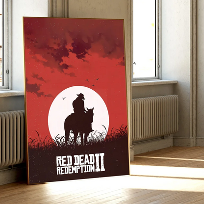 Red Dead Redemption 2 Wall Poster, Waterproof Adhesive PP Paper Art Print