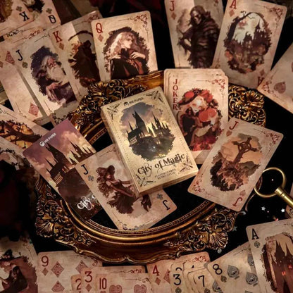 2 boxes/set Creative Retro Playing Cards Retro Castle Girl Blue Core Paper Material Strong and Durable Casual Game Tools