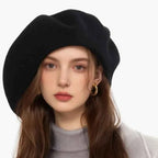 100% Wool England Spring Oversize Women Berets Head Elegant Artist Hats Lady Beret Flexible Stylish Big Warm Painter Cap Bonnet
