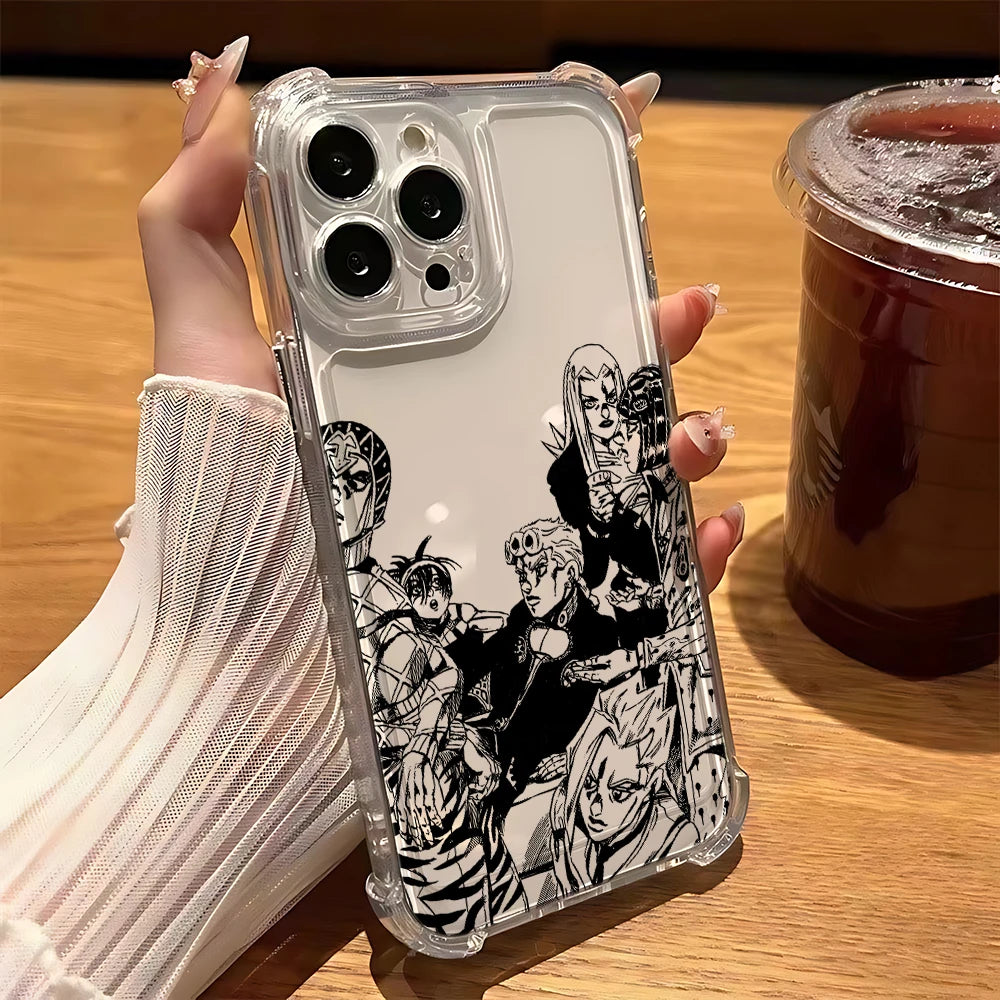 Black Anime JoJo's Bizarre Adventure Phone Case For Samsung A56 A26 A33 A54 A52 A51 A13 A73 A55 A53 A36 A35 A34 A32 A25 A24 A23