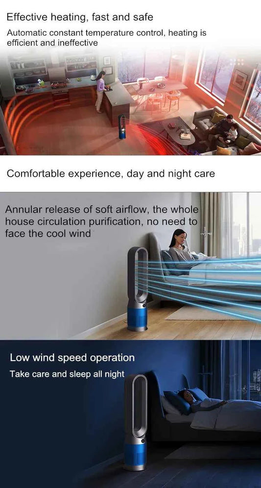42 Inch Cooling And Heating Fan Adjustable Thermostat Control Energy Saving eco Mode Low Noise Bedroom Fan Remote Control