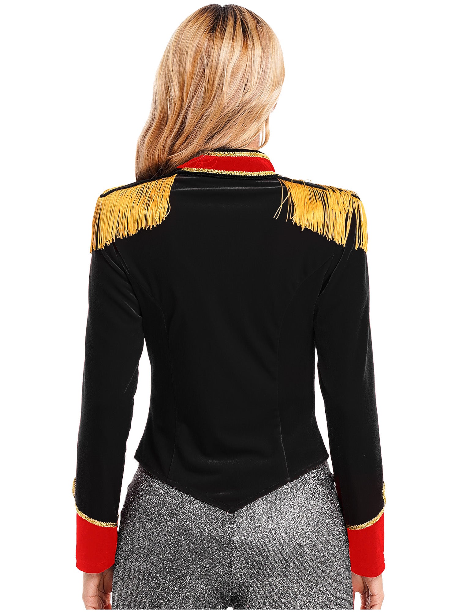 Women Circus Ringmaster Costume Showman Majorette Tassel Tailcoat Jacket Halloween Carnival Lion Tamer Cosplay Costumes