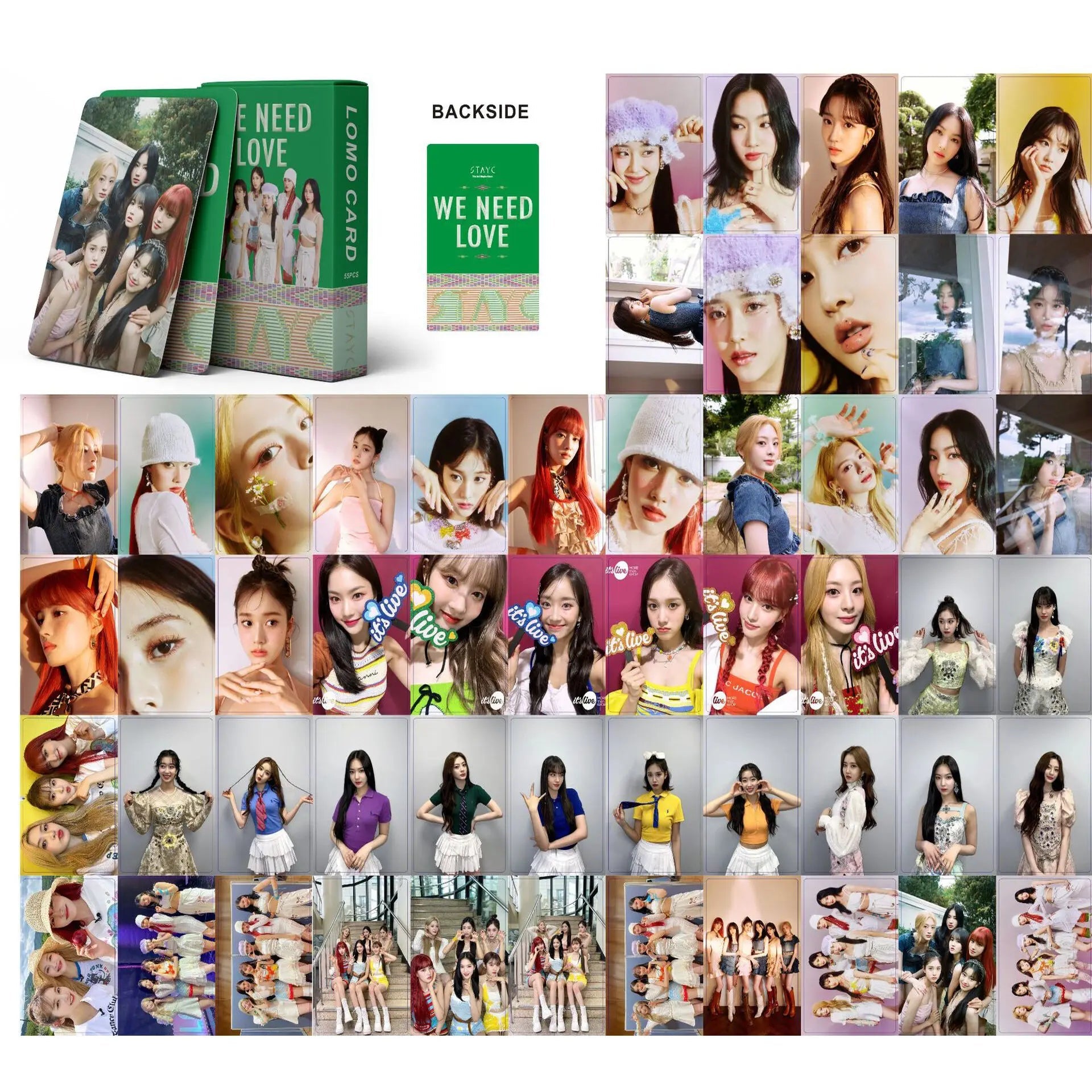 50 Cards / Set Stayc New Album Laser Card Lomo Card Girl Group Print Photo Card Beautiful Photo Fan Girl Gift Small Card Kpop SS69