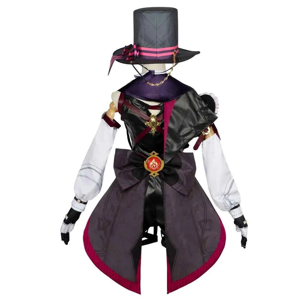 Genshin Impact Fontaine Lyney Cosplay Costume Magician Leather Uniform Short Hair Wig Glove Twins Halloween Carnival Game Outfit