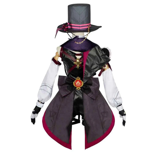 Genshin Impact Fontaine Lyney Cosplay Costume Magician Leather Uniform Short Hair Wig Glove Twins Halloween Carnival Game Outfit