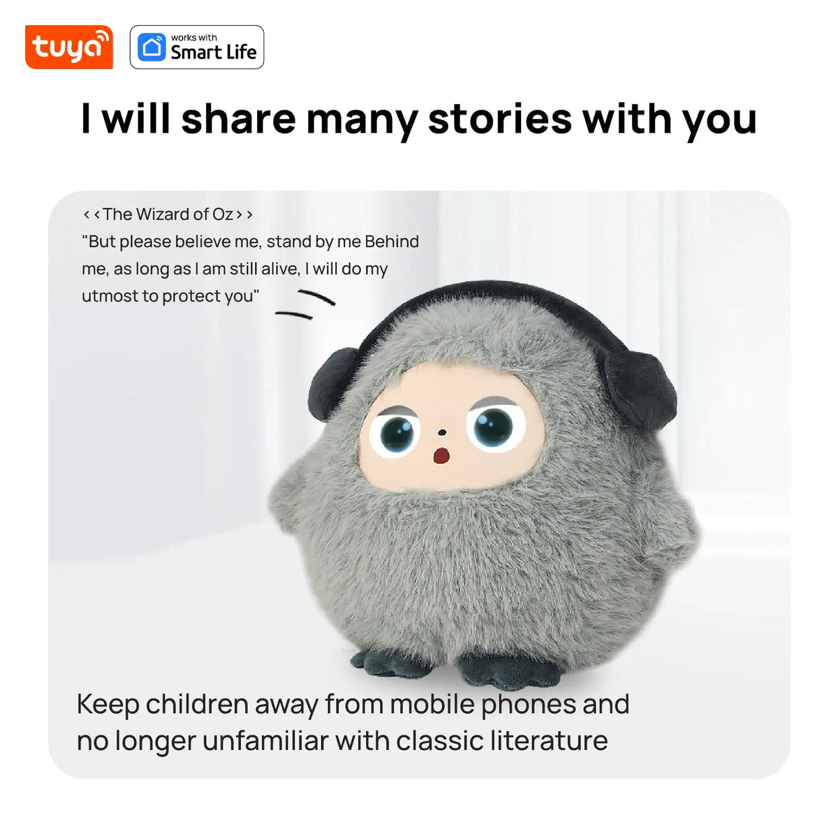 SS69 Interactive AI Plush Toy with Smart Voice, LED Eyes and Tuya App