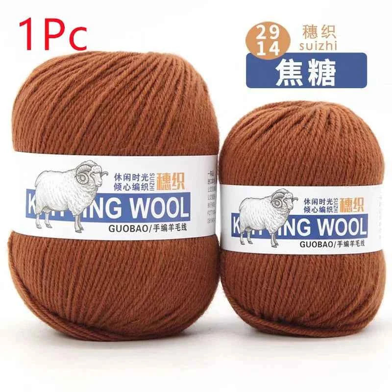 50g/Ball 100% Wool Yarn Pure Merino Thick Thread For Hand Knitting Scarf Sweater DIY Doll Woven Material