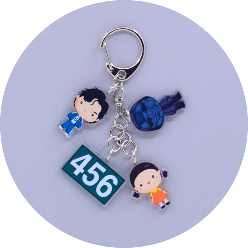 Game Anime Peripheral Keychain 10 Styles 4 in 1 Arcylic Cartoon Figures Keyrings Kawaii Key Chain Accessories SS69 6.69 07