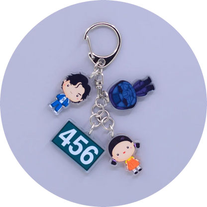 Game Anime Peripheral Keychain 10 Styles 4 in 1 Arcylic Cartoon Figures Keyrings Kawaii Key Chain Accessories SS69 6.69 07