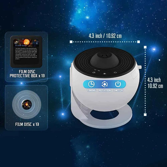13 In 1 Galaxy Ultral Star Projector HD Image Area LED Night Light, 13 Film Discs,360° Rotate 1/2h Timer for Kids&Adults Bedroom