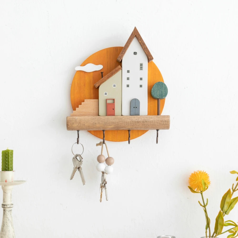 Fairytale Town Wooden Wall Hook Rack for Keys