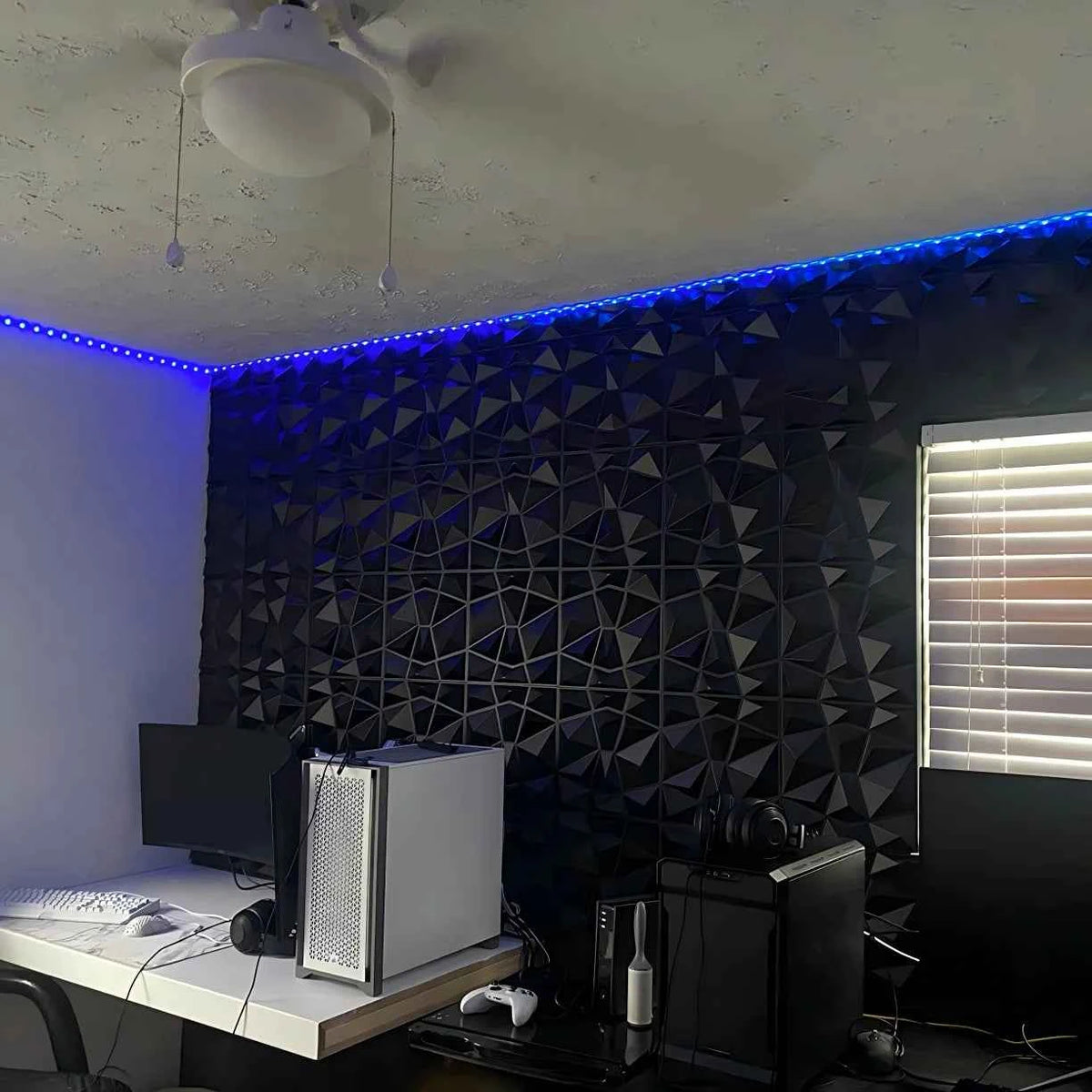 20PCS 3D Wall Panels 30x30cm Indoor Wall Decoration for Living Room Bedroom Hotel Office  Mural Tile-Panel-Mold 3D Wall Sticker