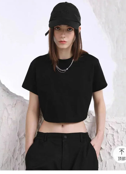 Crop Navel Baring Sport T-shirt Cotton Kpop BP Concert T-Shirts Fashion Summer Clothes Women Pink Clothes Sport Short Sleeves SS69