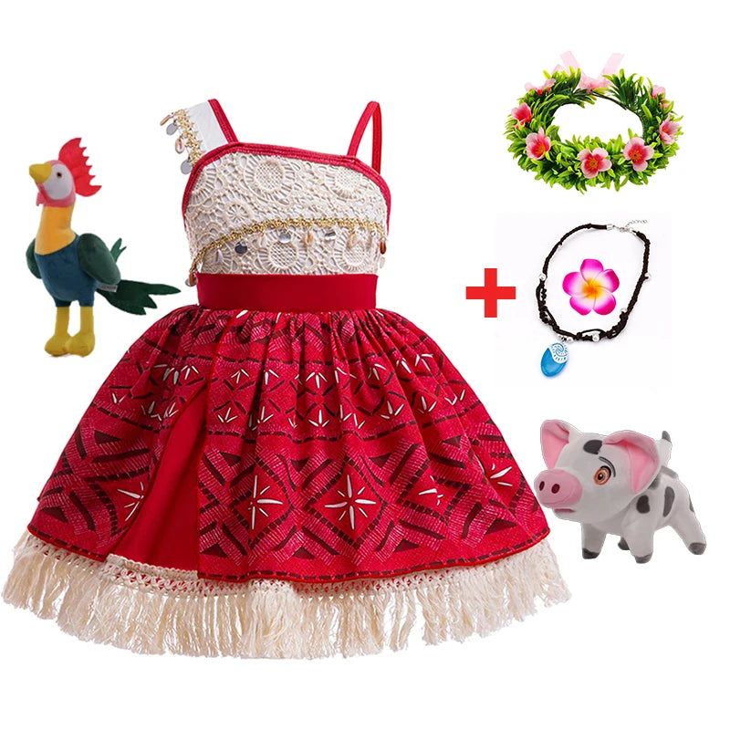 Disney Moana Costume Dress for Girls - Satin Mesh Ocean Adventure