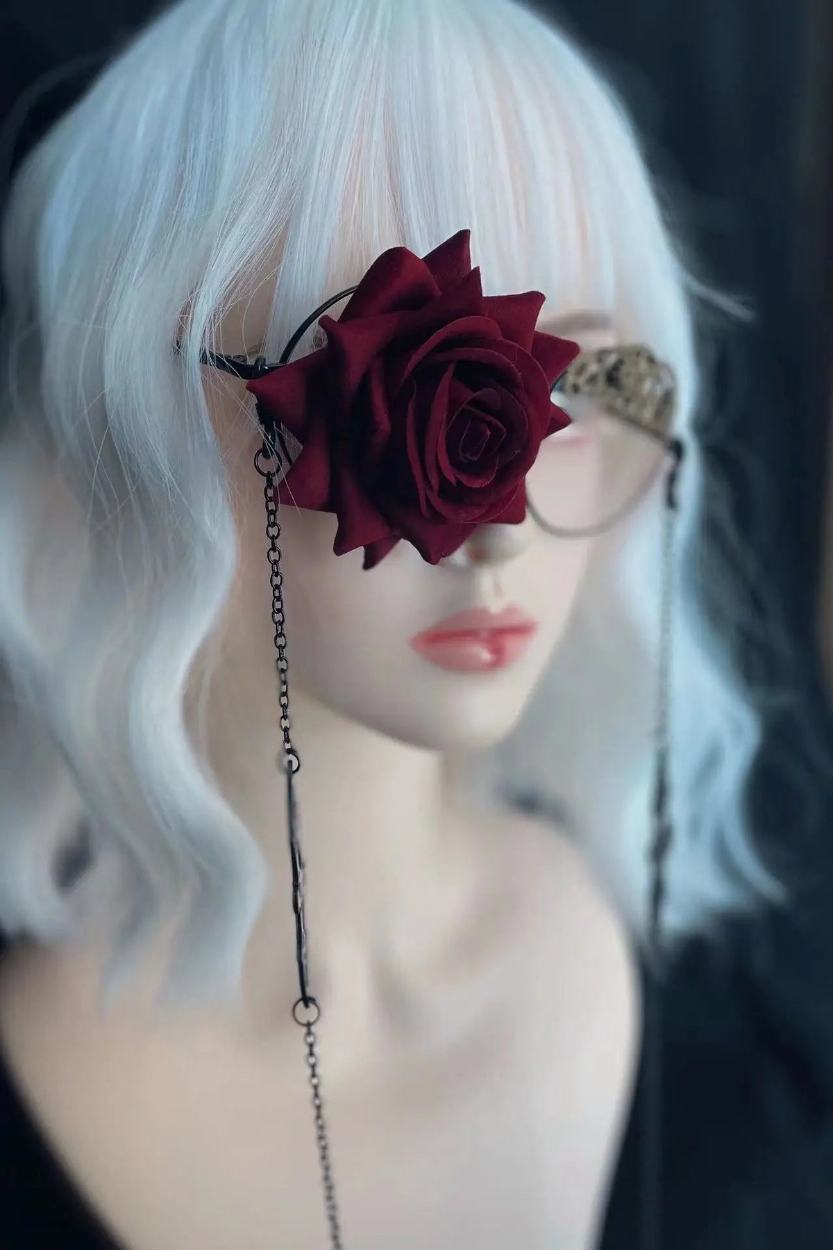 Japanese Original Punk Red Rose Gear Lolita Glasses New Fashion JK Streetwear Student Cosplay Masks Men Women Telegant Glasses SS69