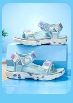 Girls' LED Sandals - Hook & Loop Closure, Anti-Slip EVA