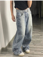 Ins Fashion American Retro Baggy High Waisted Jeans Woman High Street Denim Pants Reversible Trousers Streetwear Loose Jeans SS69