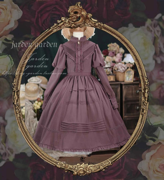 2025 New Classical Long-sleeved Stand-up Collar Slim-fitting Dress Japanese Sweet and Cute Girl Lolita OP Mid-length Dresses