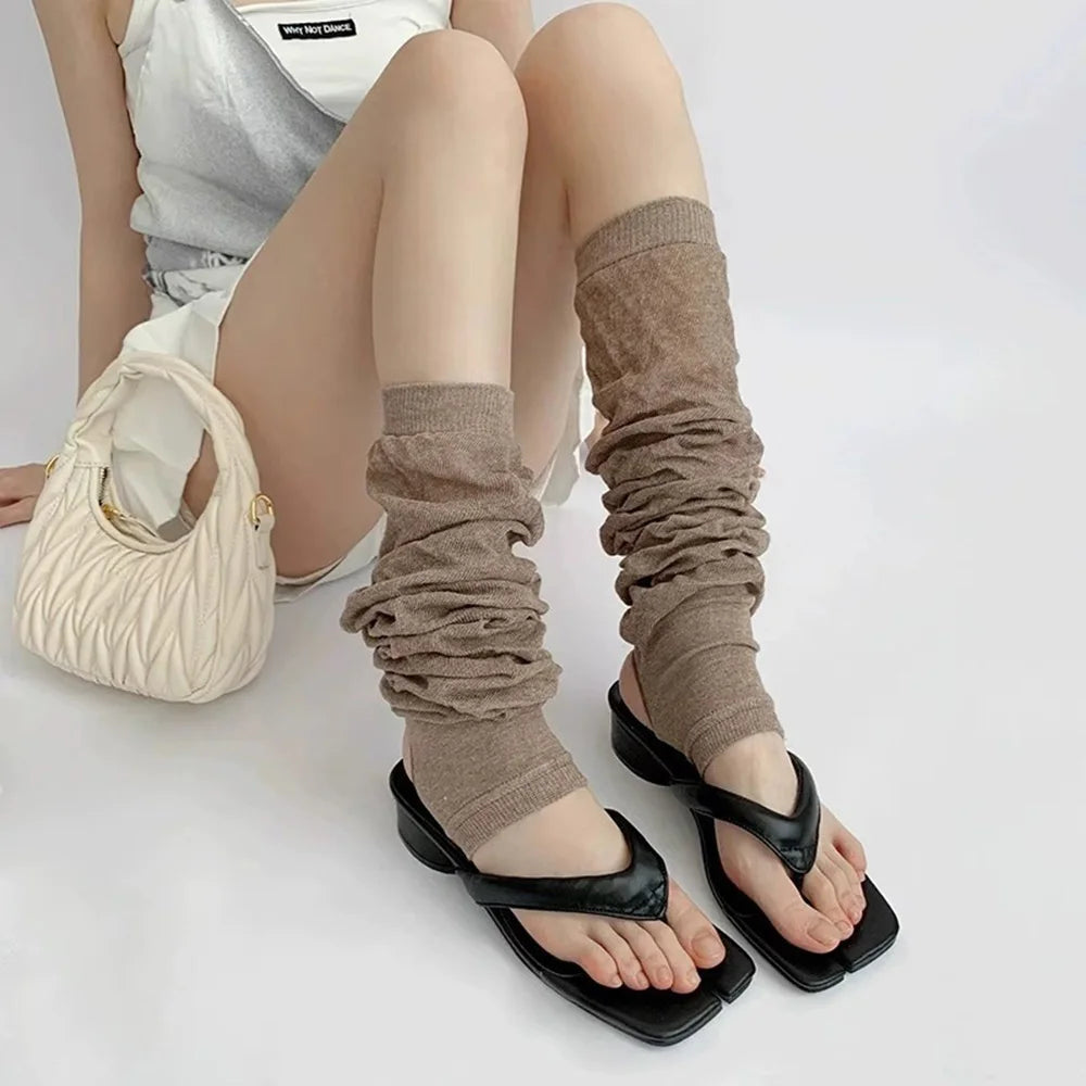 2024 Lolita Leg Warmers Women's Long Socks Wool Knitted Foot Cover Arm Warmer Y2K Autumn Winter Crochet Heap Socks Boot Cuffs SS69