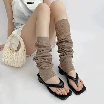 2024 Lolita Leg Warmers Women's Long Socks Wool Knitted Foot Cover Arm Warmer Y2K Autumn Winter Crochet Heap Socks Boot Cuffs SS69