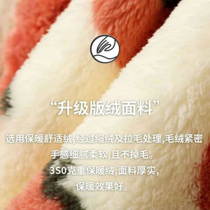 Women Warm Flannel Pajamas Set Strawberry Kawaii Girlish Winter Flannel Sleepwear Ladies Warm Velvet Loungewear Casual Homewear