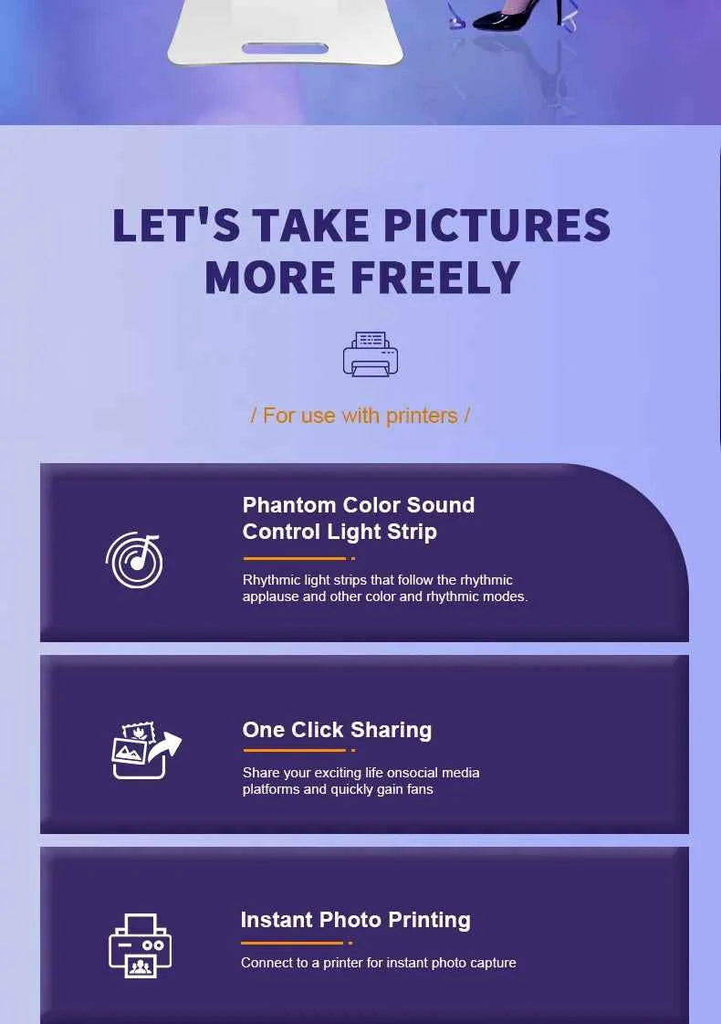 Photo Booth Machines Wedding For iPad 10.5'' 11'' 12.9'' 13'' 12.3'' ipad Photobooth with 2 Panels 9.7 Selfie Photo Booth