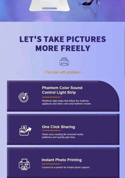 Photo Booth Machines Wedding For iPad 10.5'' 11'' 12.9'' 13'' 12.3'' ipad Photobooth with 2 Panels 9.7 Selfie Photo Booth