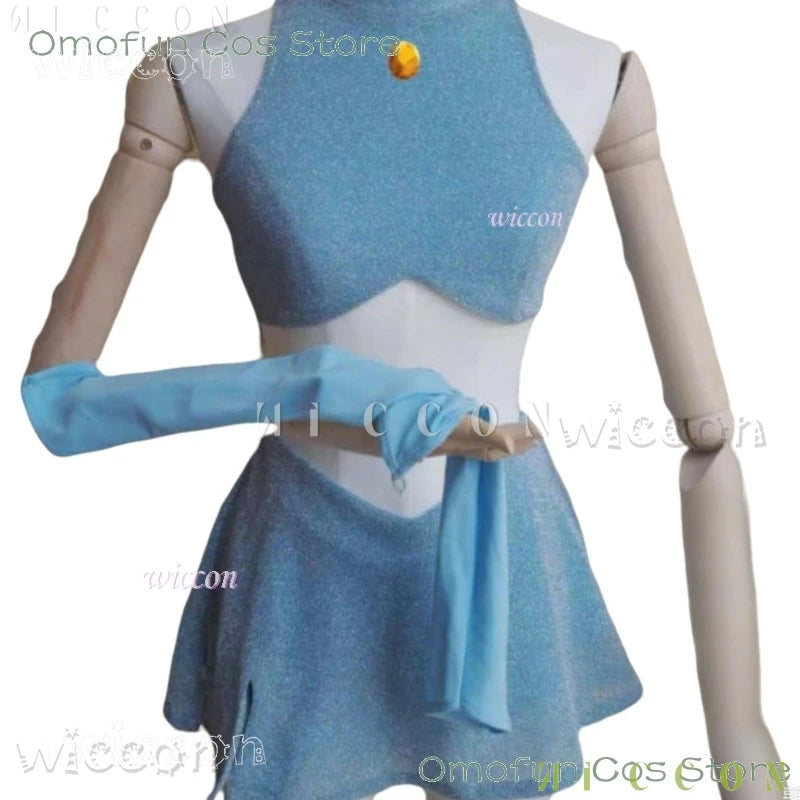 Anime Club Cartoon Princess Bloom Cosplay Shiny Skirt Adult Women Girls Style Clothes Halloween Party Dress-up Blue Suit