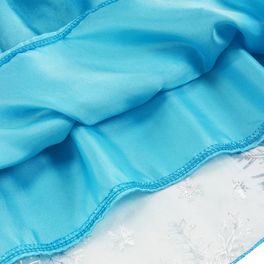 YOFEEL Girls Snow Queen Elsa Costume Mid-Calf Ball Gown for Party