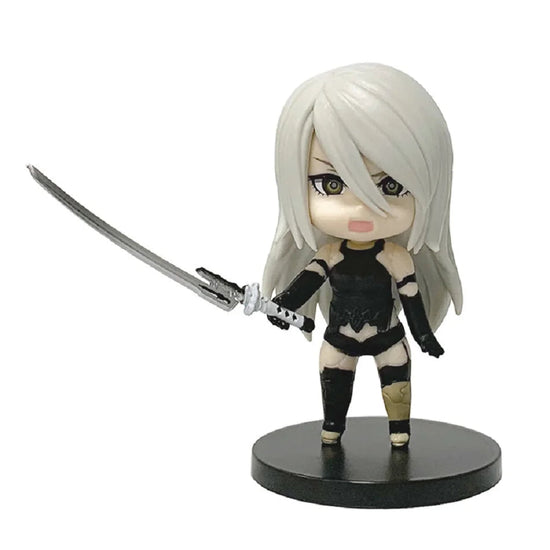 6pcs Q-version Anime Nier Mechanical Era Yurha 2B Miss Sister Sword Star Linkage 9S A2 Handmade Blind Box Doll Desktop Ornament SS69