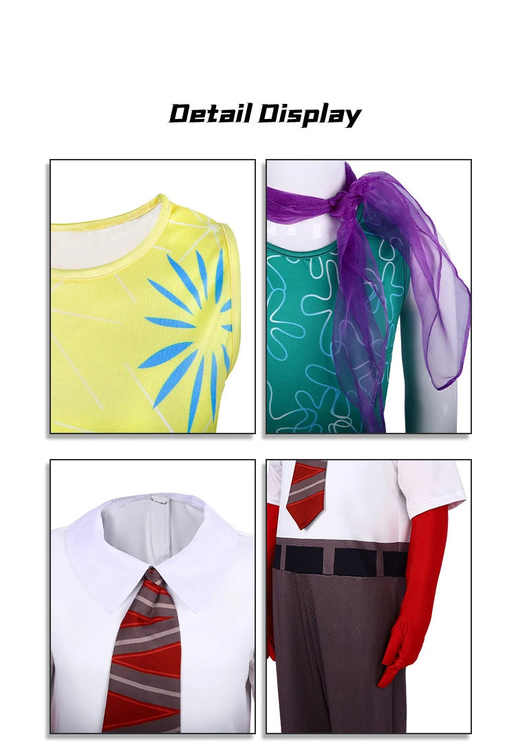 Inside Out Joy Cosplay Costume Unisex Polyester Jumpsuit for Halloween