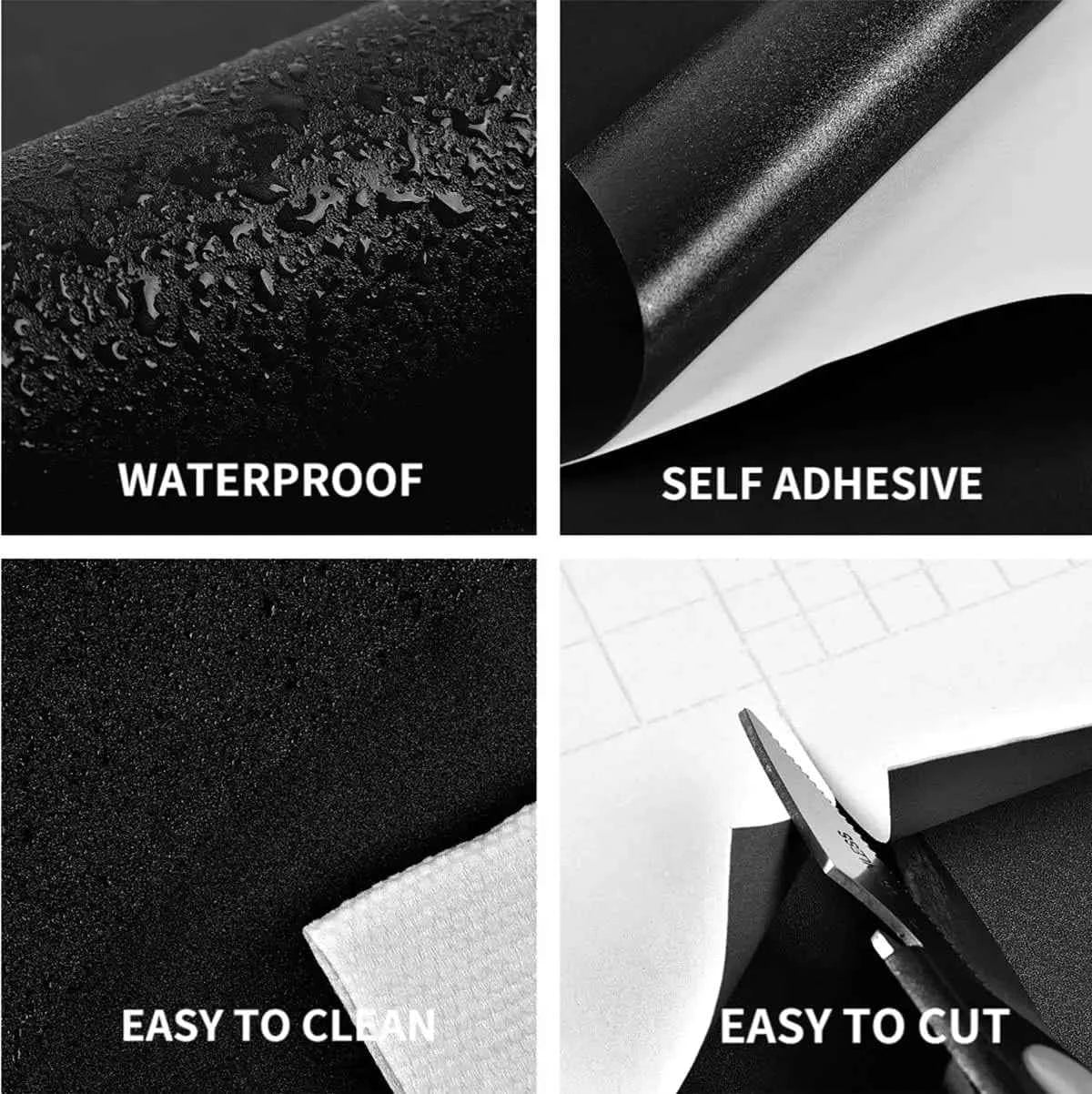 Waterpoof Matte Wallpaper Black Vinyl Self-Adhesive Stickers for Wall Furniture Livingroom Contact Paper Home Decor