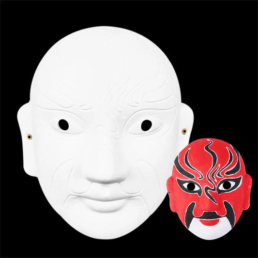 SS69 Ancient Style Full Face Mask, White Retro Hanfu Costume Prop for Adults