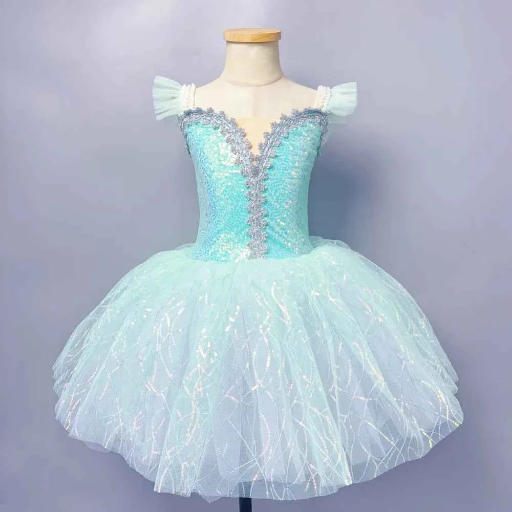 Purple Pink Children Ballet Girls Dance Skirt Kids Sequin Professional Ballet tulle Tutu Ballerina Dress Performance Clothing