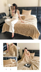 Coral Fleece Blanket with 3D Butterfly Pattern - Soft & Warm