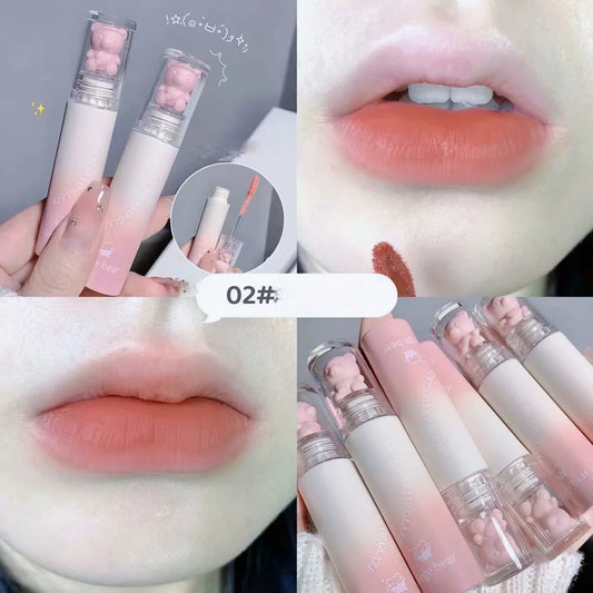 Cute Lip Glaze Girl Chestnut Pink Lip Mud Korean Makeup Girl Lip Gloss Makeup Cosmetics Velvet Waterpoor Lipstick - SS69