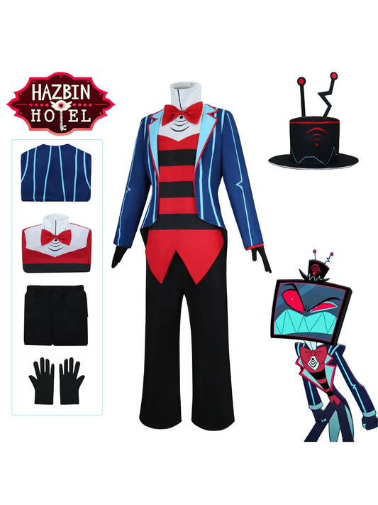 Vox Cosplay Costume Set - Hazbin Hotel Anime Uniform Coat and Pants