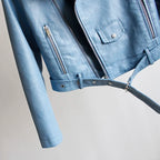 Women's PU Leather Motorcycle Jacket - Slim Fit, Turn-Down Collar