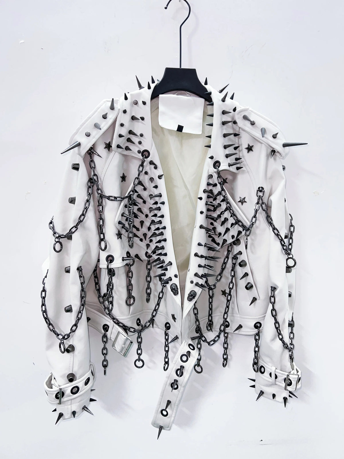 vintage Leather  y2k  Jacket Skull Jacket Punk Jacket  gothic Leather gothic clothes y2k fashion y2k clothes  harajuku Jacket SS69