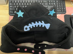 Japanese Punk Cat Ear Hoodie with Fish Bone Zip-Up