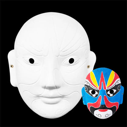 SS69 Ancient Style Full Face Mask, White Retro Hanfu Costume Prop for Adults
